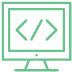 A computer monitor displaying lines of code, symbolizing digital marketing and web design services in the USA