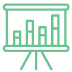 Green presentation icon on a black background, symbolizing digital marketing and web design services in the USA
